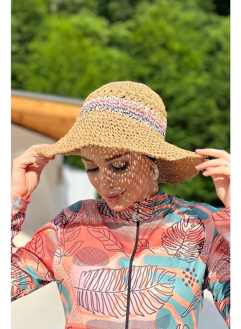 Remsa Mayo Handmade Knitted Straw Hat Rş-85 Camel - Image 1